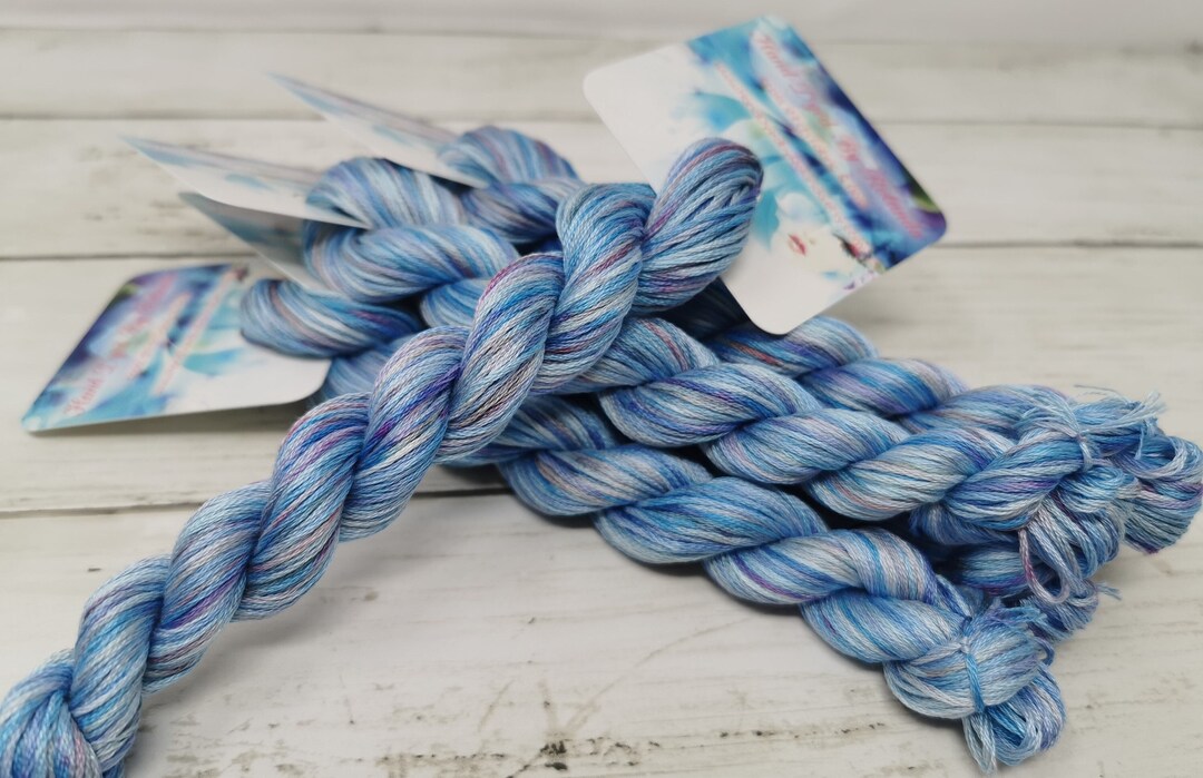 50 Yard Hank of Handdyed DMC Floss Stranded Cotton Floss Cross Stitch