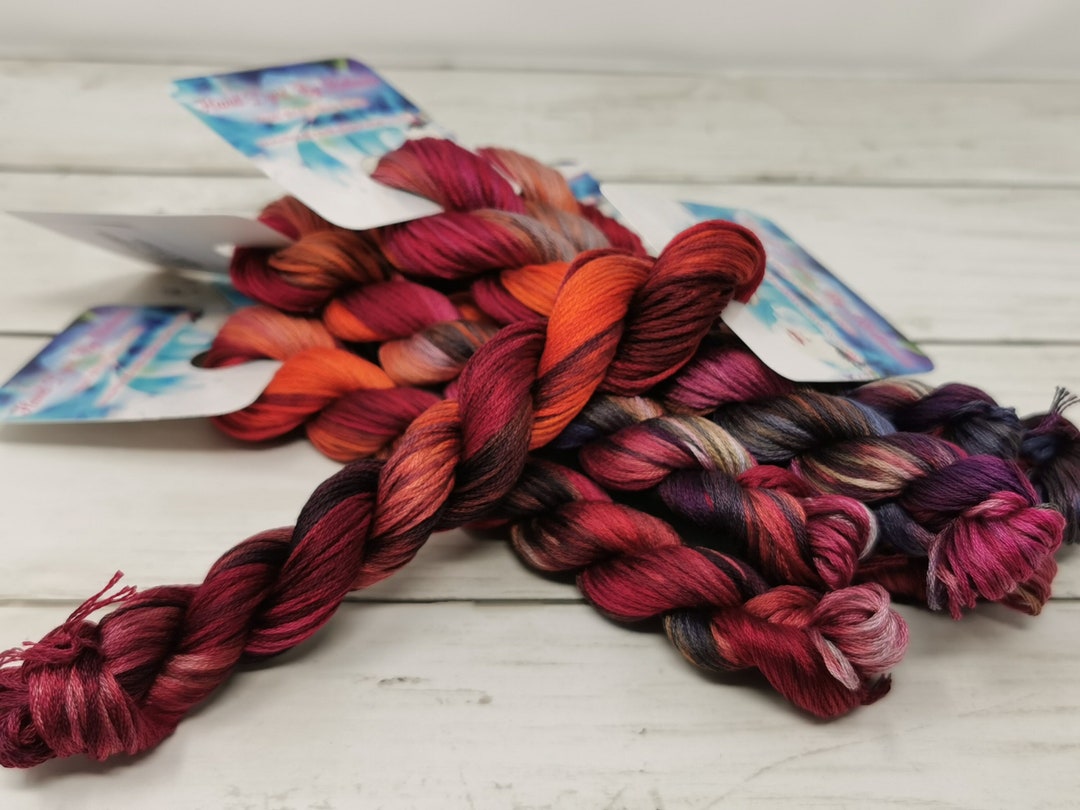 50 Yard Hank of Handdyed DMC Floss Stranded Cotton Floss Cross Stitch