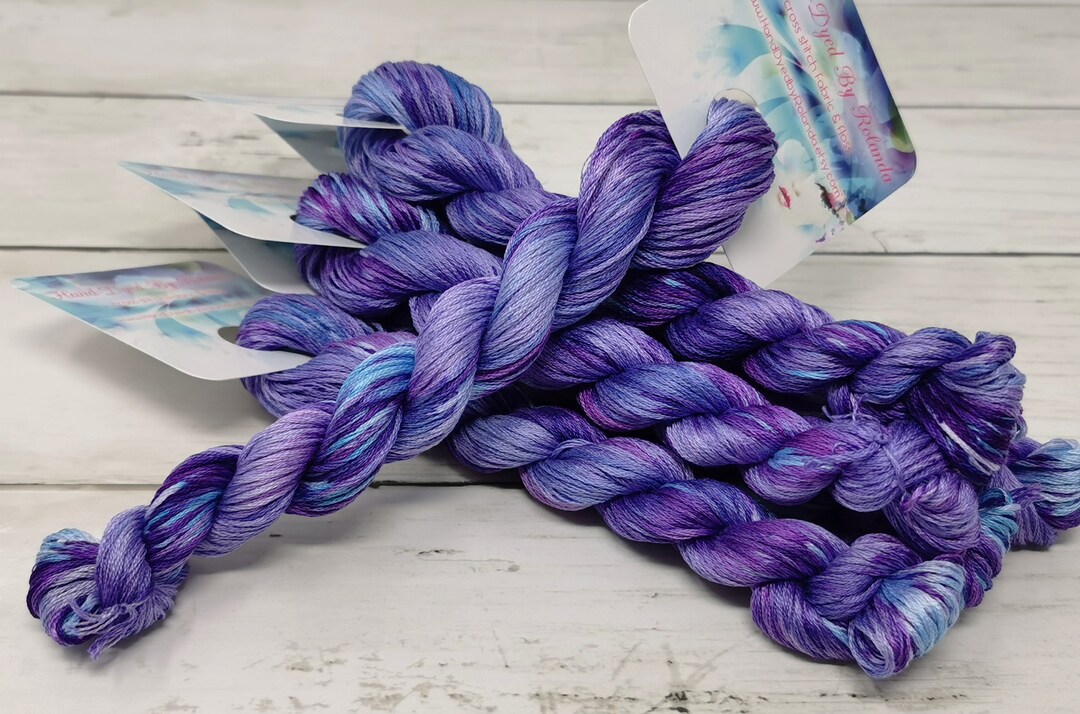 50 Yard Hank of Handdyed DMC Floss Stranded Cotton Floss Cross Stitch