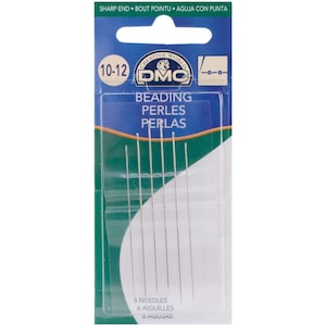 DMC Beading Needles ~ Beading for Cross Stitch, Embroidery Needle ~ 6/Pkg Size 10-12