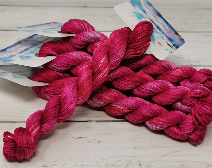 50 Yard Hank of Handdyed DMC Floss Stranded Cotton Floss Cross Stitch