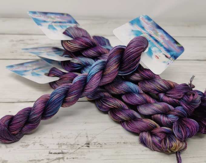 50 Yard Hank of Handdyed DMC Floss Stranded Cotton Floss Cross Stitch