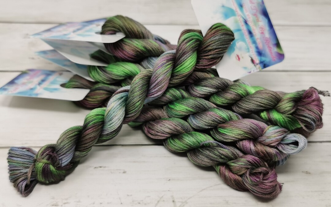 50 Yard Hank of Handdyed DMC Floss Stranded Cotton Floss Cross Stitch