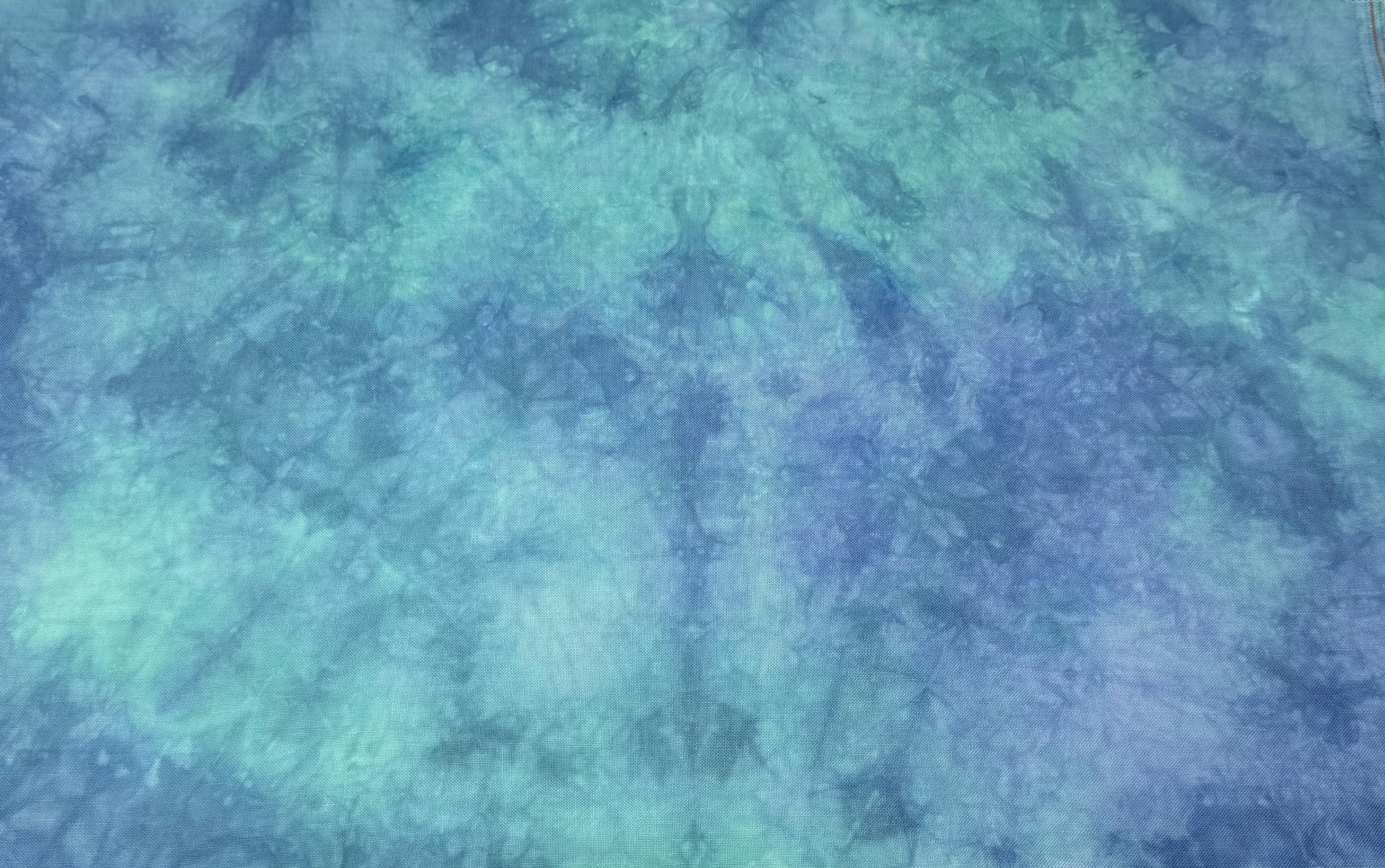 Aqua Blossom ~ 40 Count Newcastle Linen ~ Hand-dyed Counted Cross