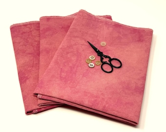 Tea Rose ~ 14 Count Zweigart Aida 18 x 27"~ Hand-Dyed Counted Cross Stitch Embroidery Fabric ~ Fat Quarter