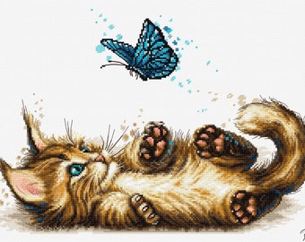 Playful Kitten by Luca-S Counted Cross Stitch Kit B7013