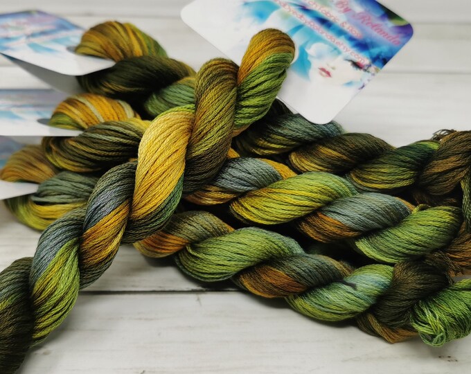 50 Yard Hank of Handdyed DMC Floss Stranded Cotton Floss Cross Stitch