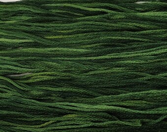 Hand-Dyed DMC Floss ~ 6 Strand Cotton Cross Stitch Embroidery Floss Skein Variegated Thread Yarn ~ Dark Forest