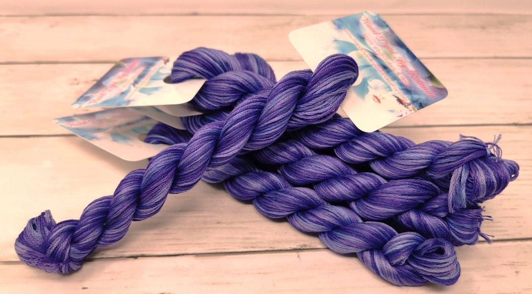 50 Yard Hank of Handdyed DMC Floss Stranded Cotton Floss Cross Stitch