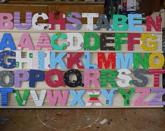 Wooden letters handmade unique 8 cm