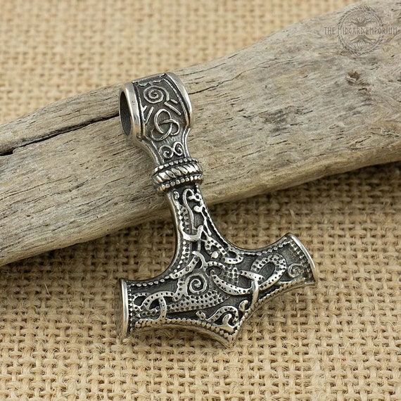 Stainless Steel Viking Thor/'s Hammer With Gold Trim Pendant Only