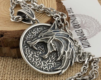 Witcher Wolf Medallion Necklace Stainless Steel