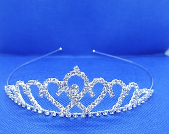 Diadème, Tiare, Couronne de mariage, evjf, Miss, en cristal strass argenté