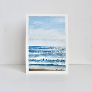 Seascape, hand painted in watercolor