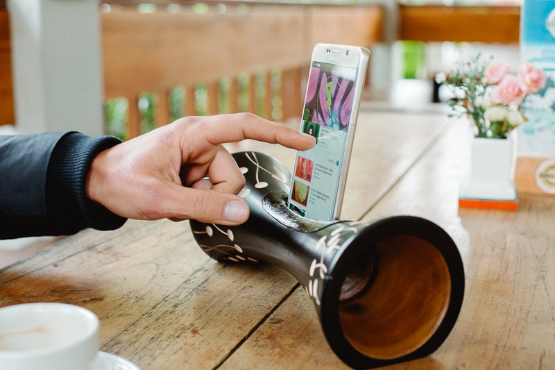 Natural Wooden Sound Amplifier for Phone Speaker Docking Etsy