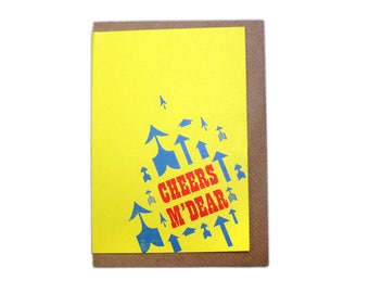 Letterpress Printed Cheers M'dear Greetings Card