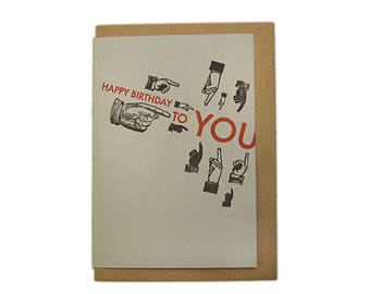 Letterpress Printed Happy Birthday Greetings Card