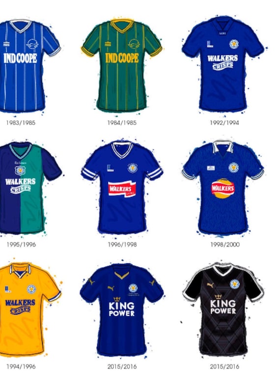 Leicester City Classic Shirts (x9) - Art Print - Etsy
