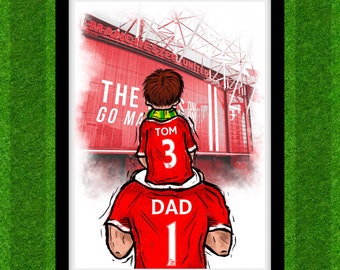 Bespoke Football Matchday Family Print - Manchester United - Old Trafford