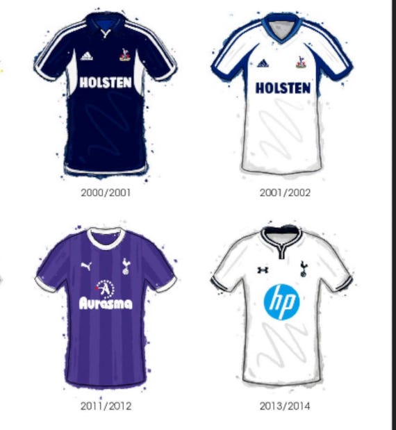 Tottenham Hotspur Classic Shirts (x9) - Art Print - Etsy