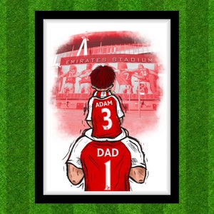 Impressão personalizada da família do dia da partida de futebol - Arsenal - Emirates Stadium
