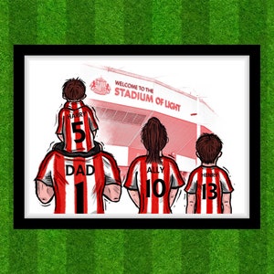 Bespoke Football Matchday Family Print - Sunderland AFC - Stadium of Light