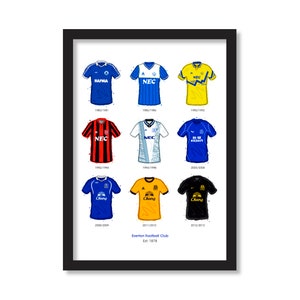Everton Classic Shirts (x9) - Art Print