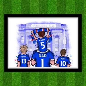 Bespoke Football Matchday Family Print - Rangers FC - Ibrox
