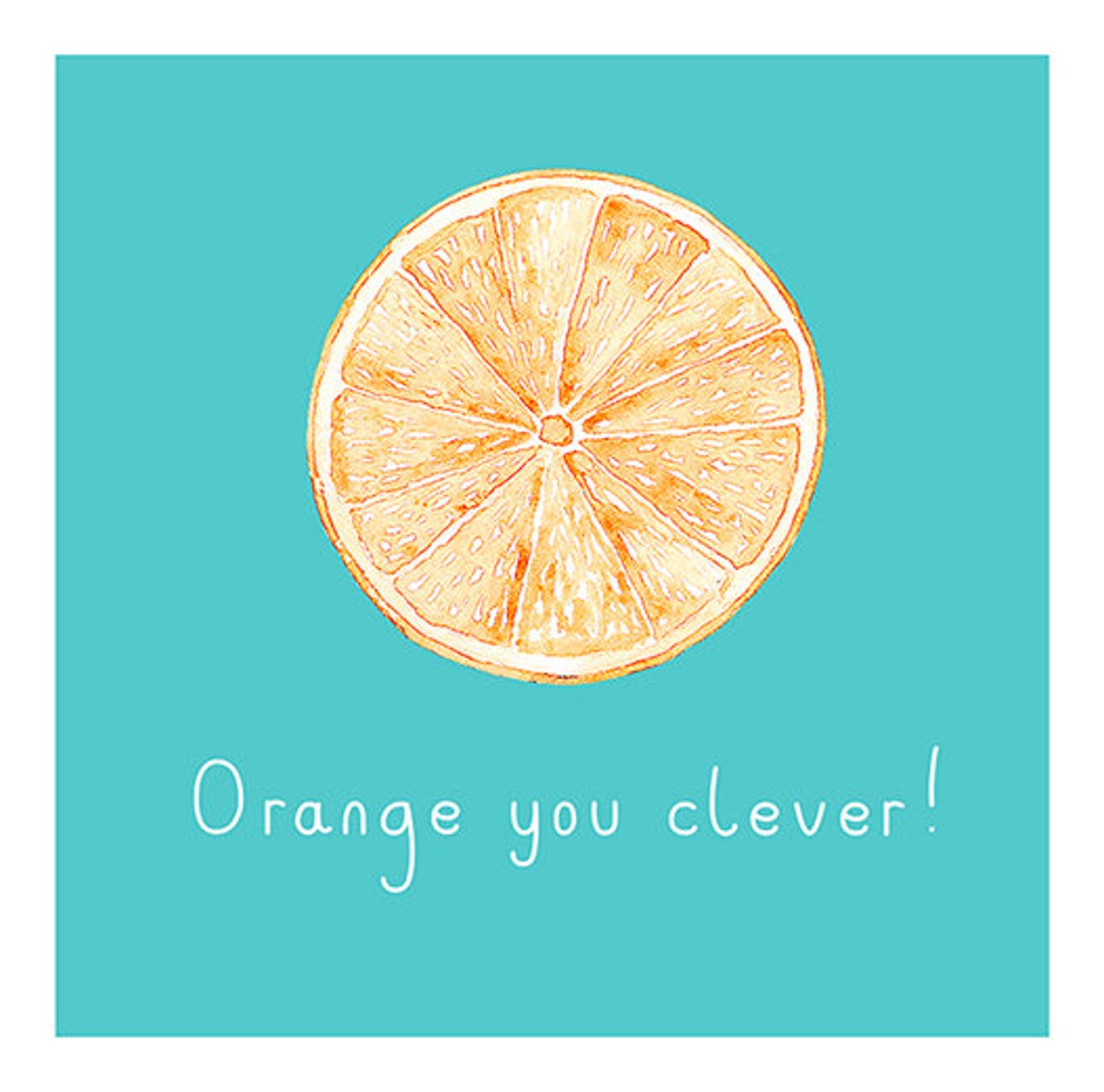 Printable ORANGE YOU CLEVER Card with Envelope Well Done | Etsy