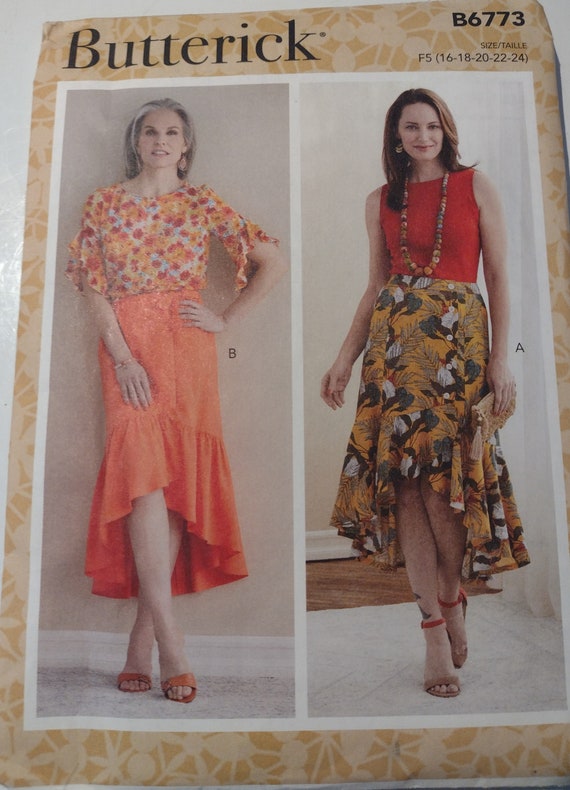 Butterick 6773 Flounced Wrap Skirt