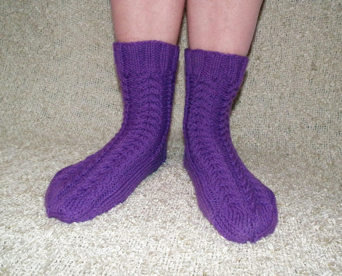 Winter Socks / Knitted Socks /cable Knit Socks / Handknit Socks /cosy