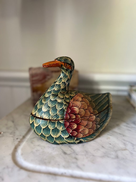 Hand painted lacquer goose/duck - image 2