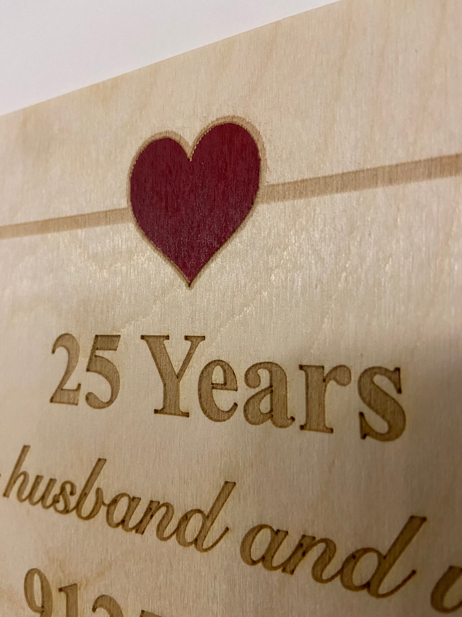 Wedding Anniversary Wood Engraving Gift Etsy
