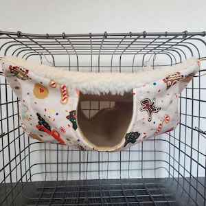 Sherpa Fleece Rat Hammock: Small Animal Cage Cave Bed (12x12)