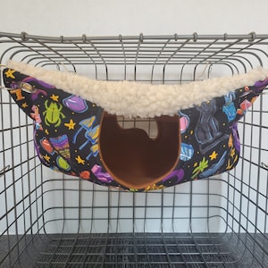 Sherpa Fleece Rat Hammock: 4-Entrance Lounging Cave, Small Animal Cage Accessory