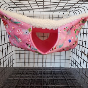 Sherpa Fleece Rat Hammock: 4-Entrance Lounging Cave, Small Animal Cage Accessory