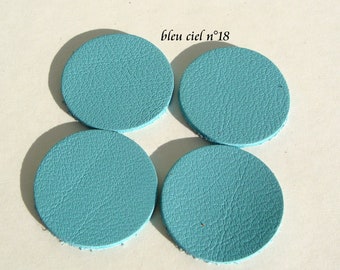 leather, 8 round leather, 25 mm, leather fall color sky blue