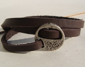 Round clasp for a single lace flat 5 mm leather