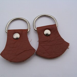 Rings, 4 large leather rings for leather goods or key rings, stirrup rings, different colors image 7