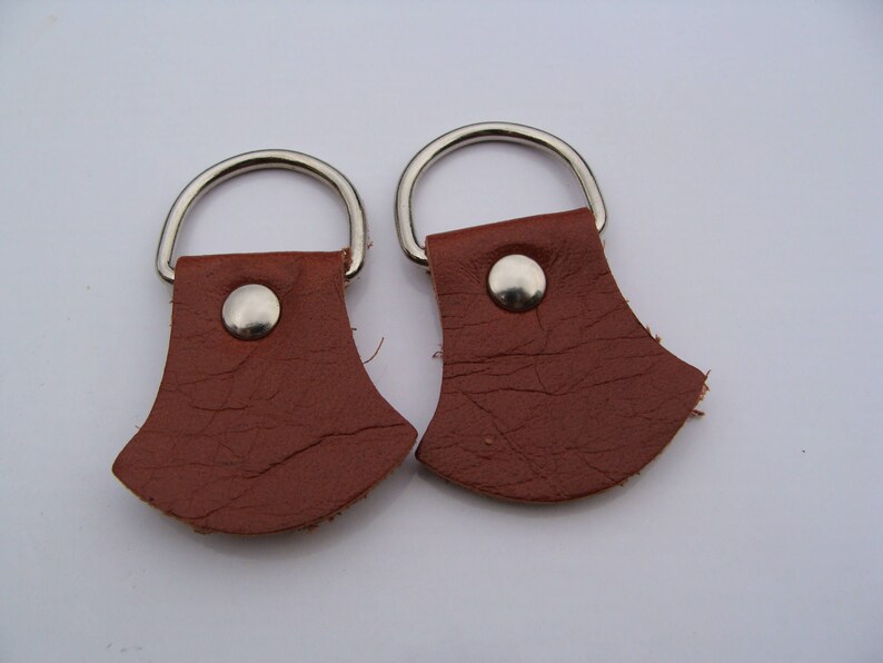 Rings, 4 large leather rings for leather goods or key rings, stirrup rings, different colors image 7