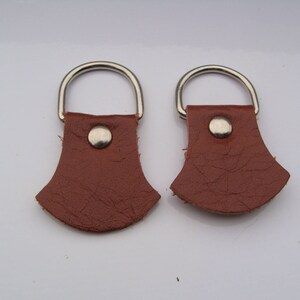 Ringe, 4 große Ringaufsätze aus Leder für Lederwaren oder Schlüsselanhänger, Steigbügelringe, verschiedene Farben Bild 6