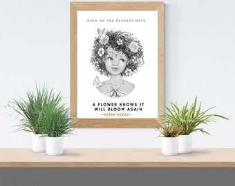 Children's wall art kids instant download nursery decor kids wall decor  inspirational quotes digital print biracial fairy wall art