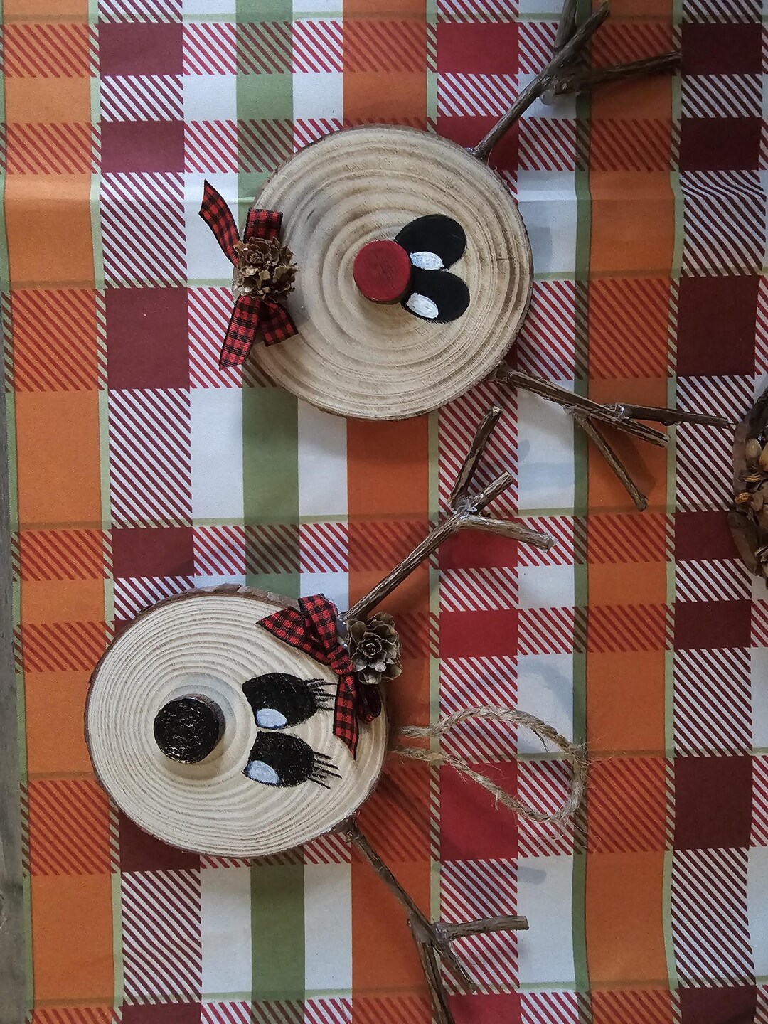 Wooden reindeer ornament
