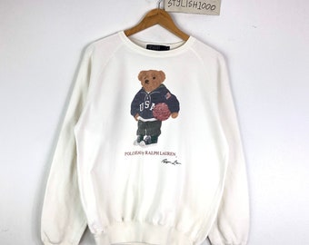 Ralph Lauren POLO BEAR Player Tee T Shirt Blue Sz L LARGE RARE LIMITED EDITION