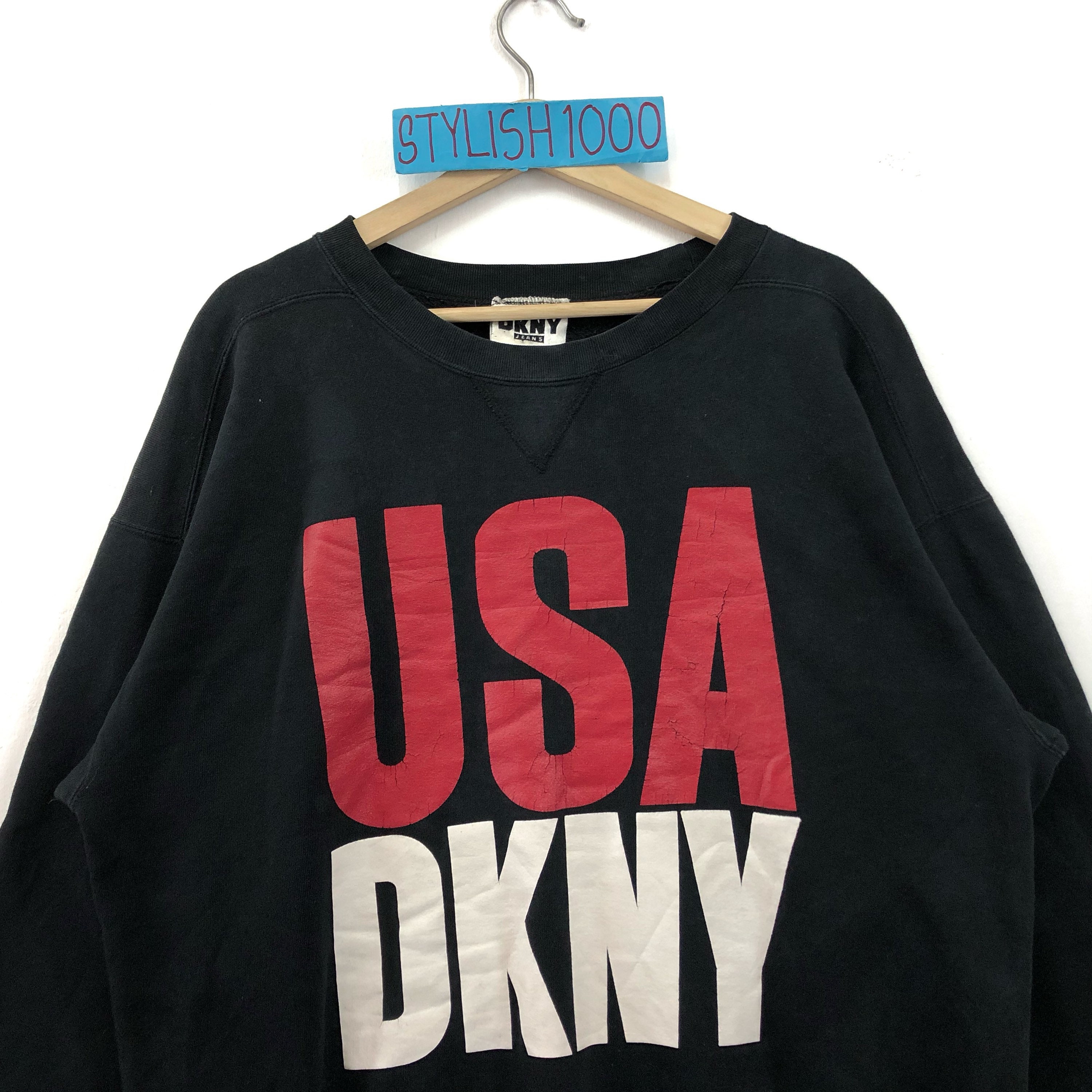 Rare Vintage DKNY Sweatshirt / Spellout Big Logo / Brand Asap Rocky /  Crewneck / Hiphop Style / Rapper / Swag Oversize 