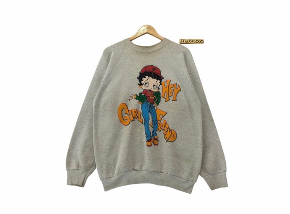 Rare!! Vintage Betty Boop Sweatshirt Biglogo Betty