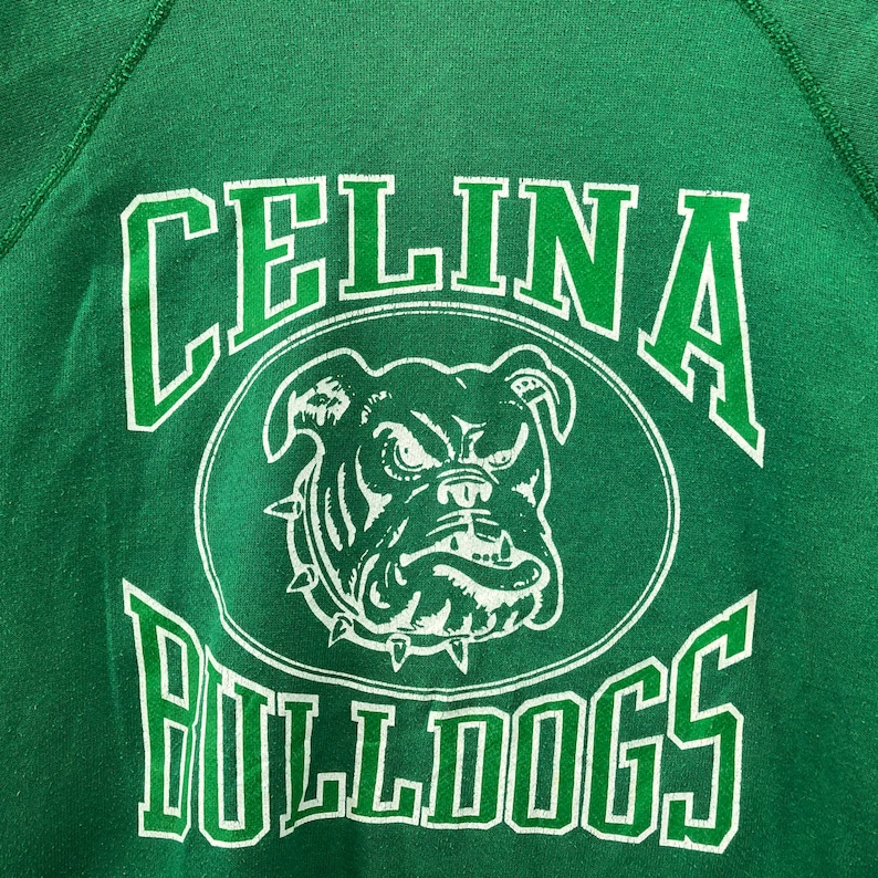 Rare Vintage Celina Bulldogs Football Sweatshirt Big Logo Pullover