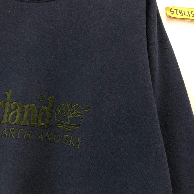 Rare Vintage Timberland Sweatshirt Small logo Embroidery spellout pullover jumpers Sweatshirt streetwear image 4