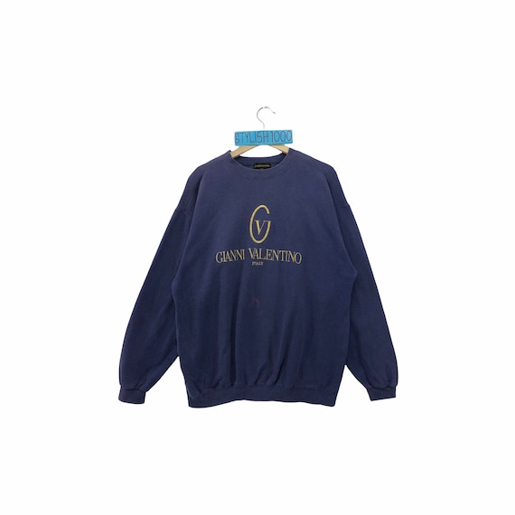 Rare Vintage Gianni Valentino Italy Sweatshirt GV Big Logo