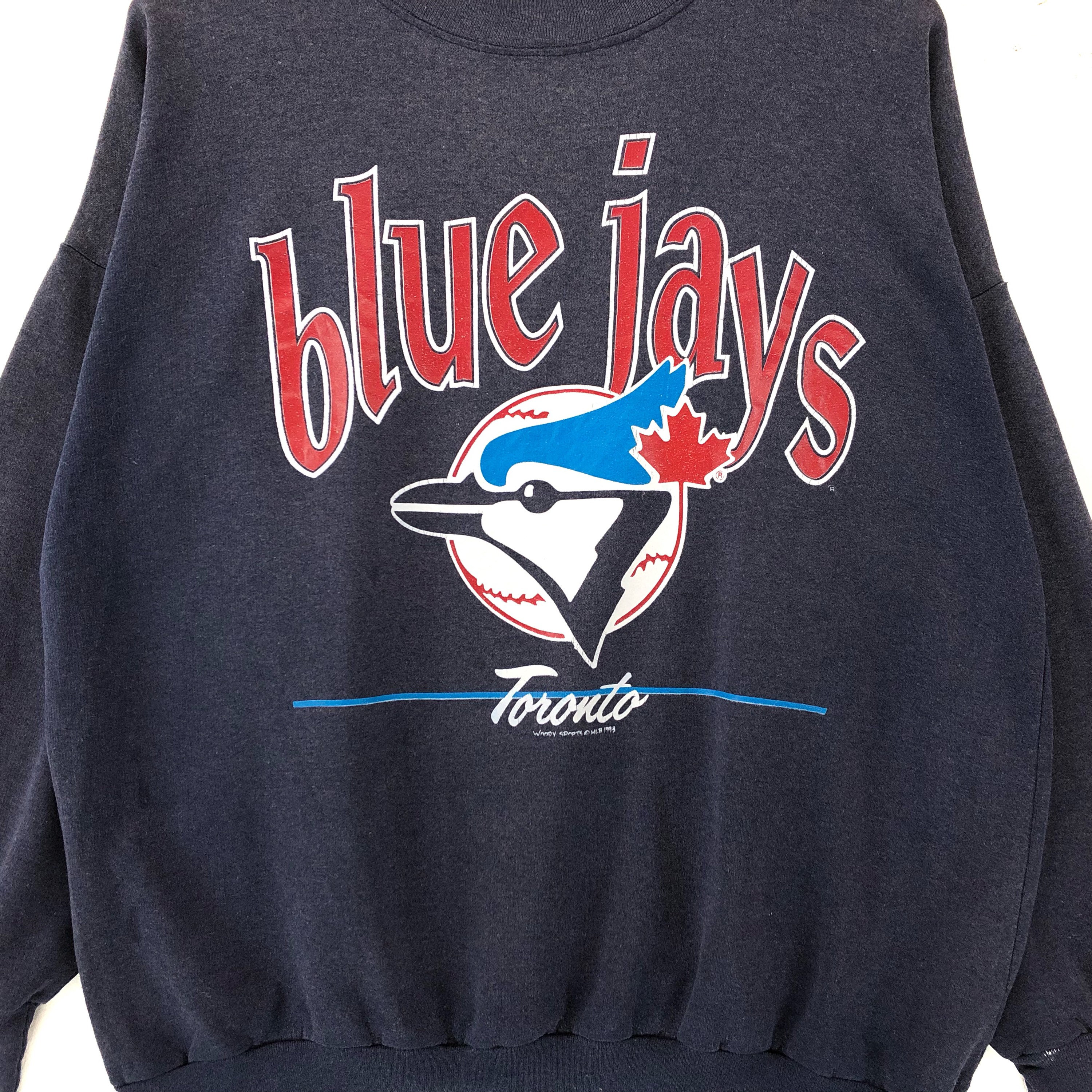 Vintage 90s MLB Toronto Blue Jays Baseball Sweatshirt Blue 